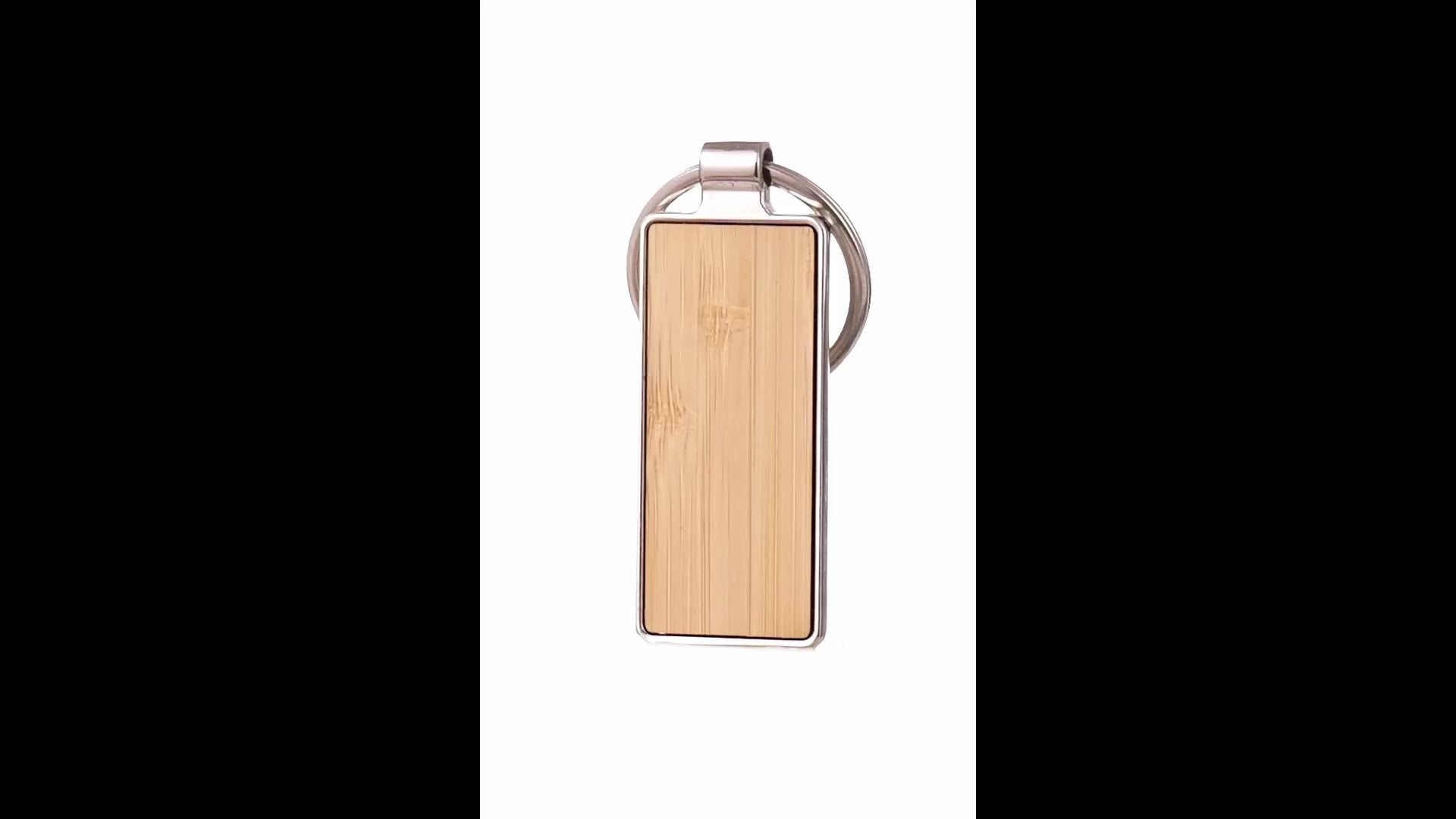 Breloc gravabil dreptunghi 5x3 lemn+metal KO1147S1981 - Green Print