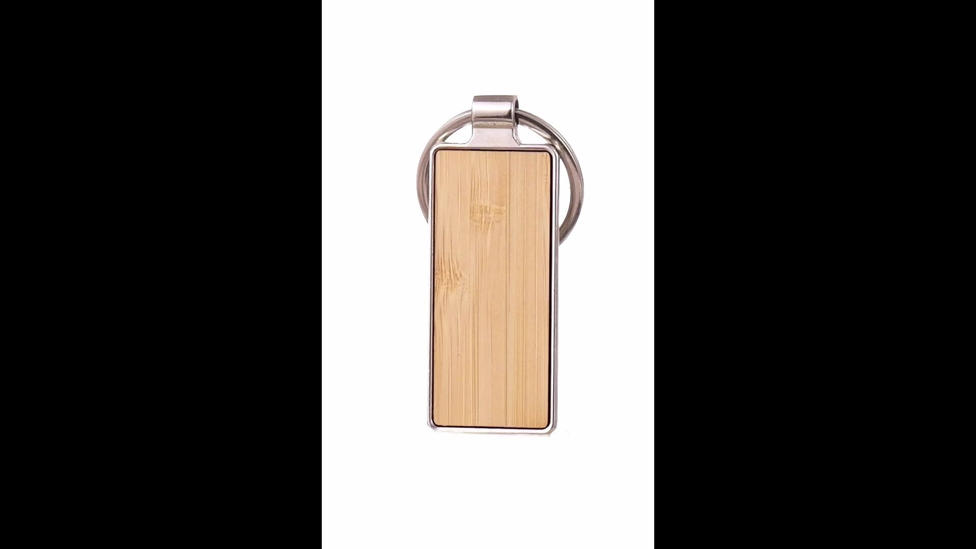 Breloc gravabil dreptunghi 5x3 lemn+metal KO1147S1981 - Green Print