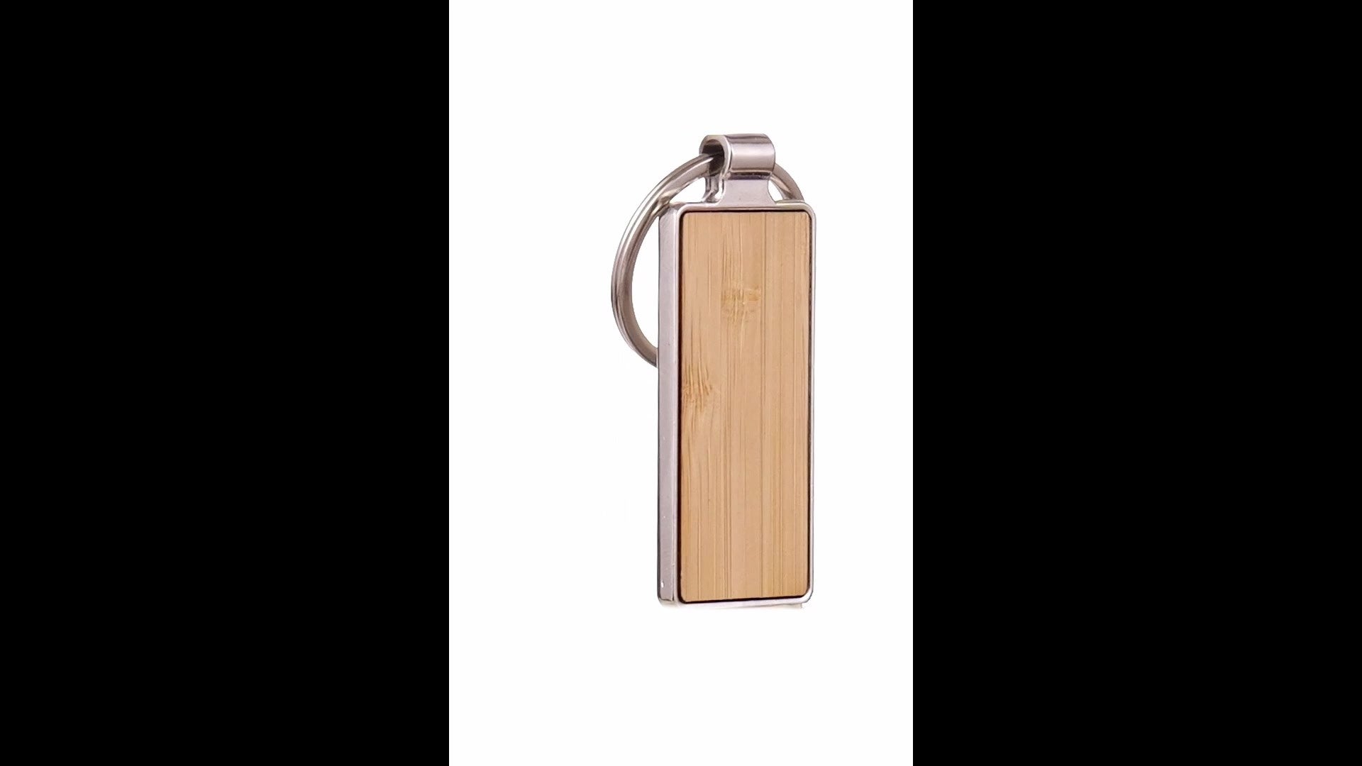 Breloc gravabil dreptunghi 5x3 lemn+metal KO1147S1981 - Green Print