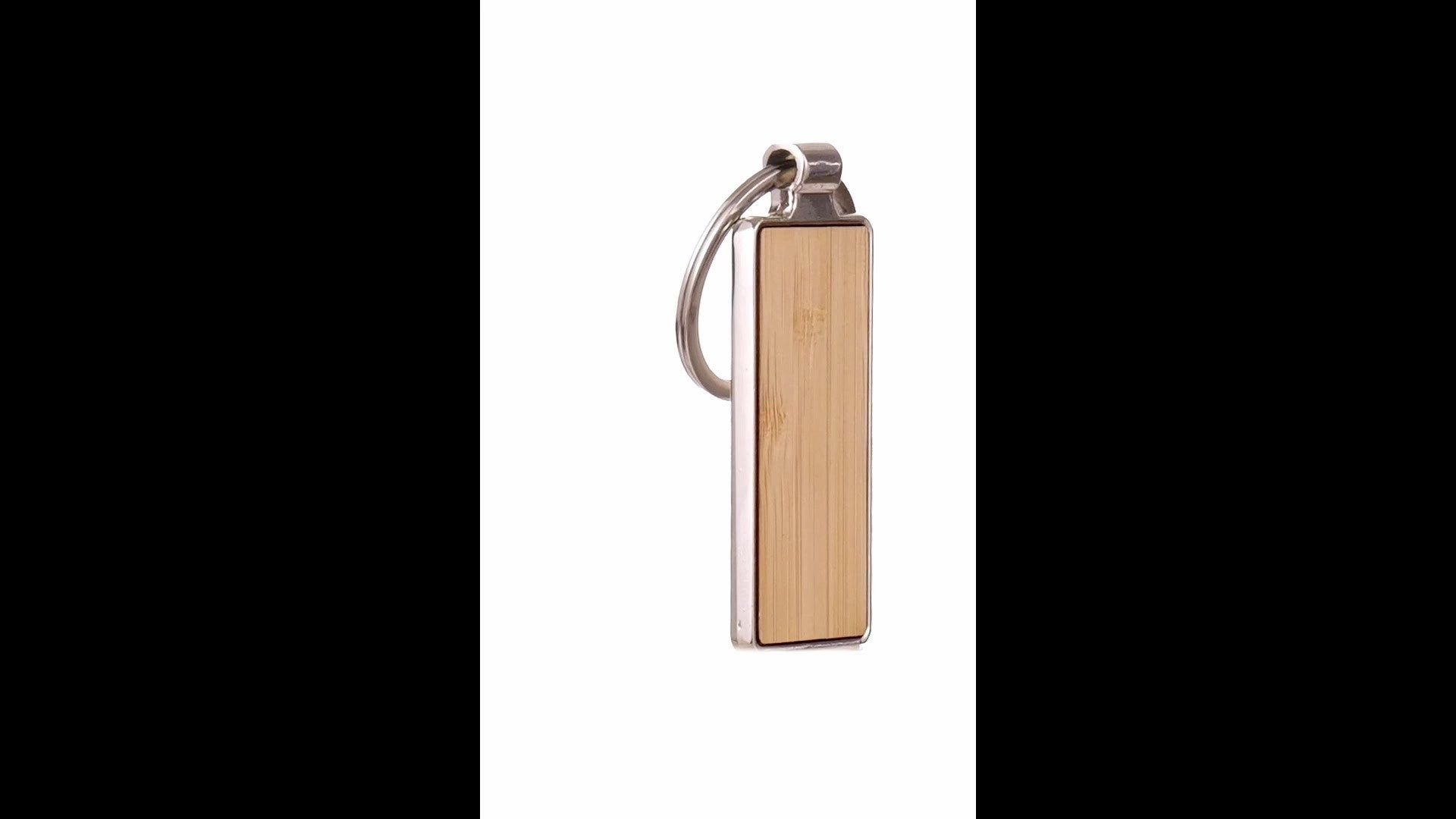 Breloc gravabil dreptunghi 5x3 lemn+metal KO1147S1981 - Green Print