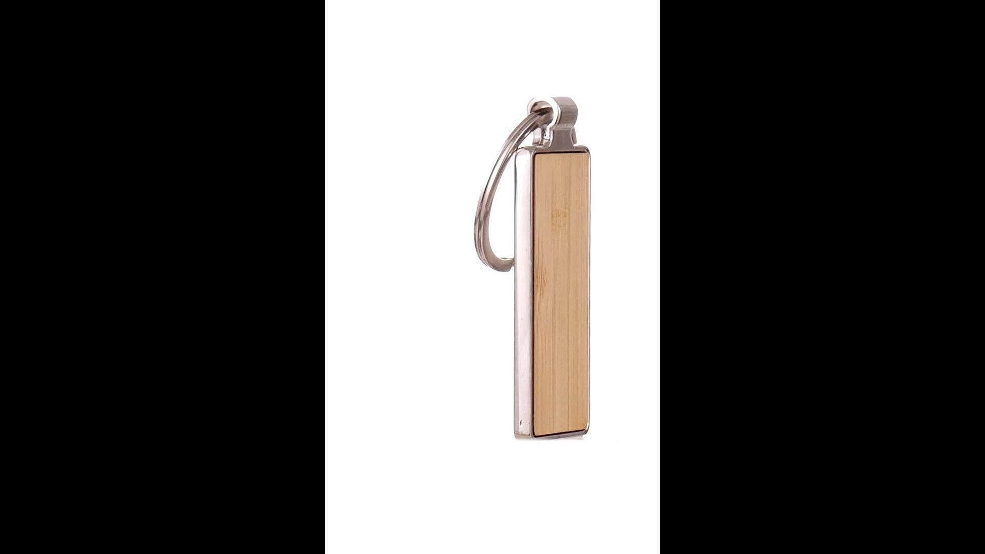 Breloc gravabil dreptunghi 5x3 lemn+metal KO1147S1981 - Green Print