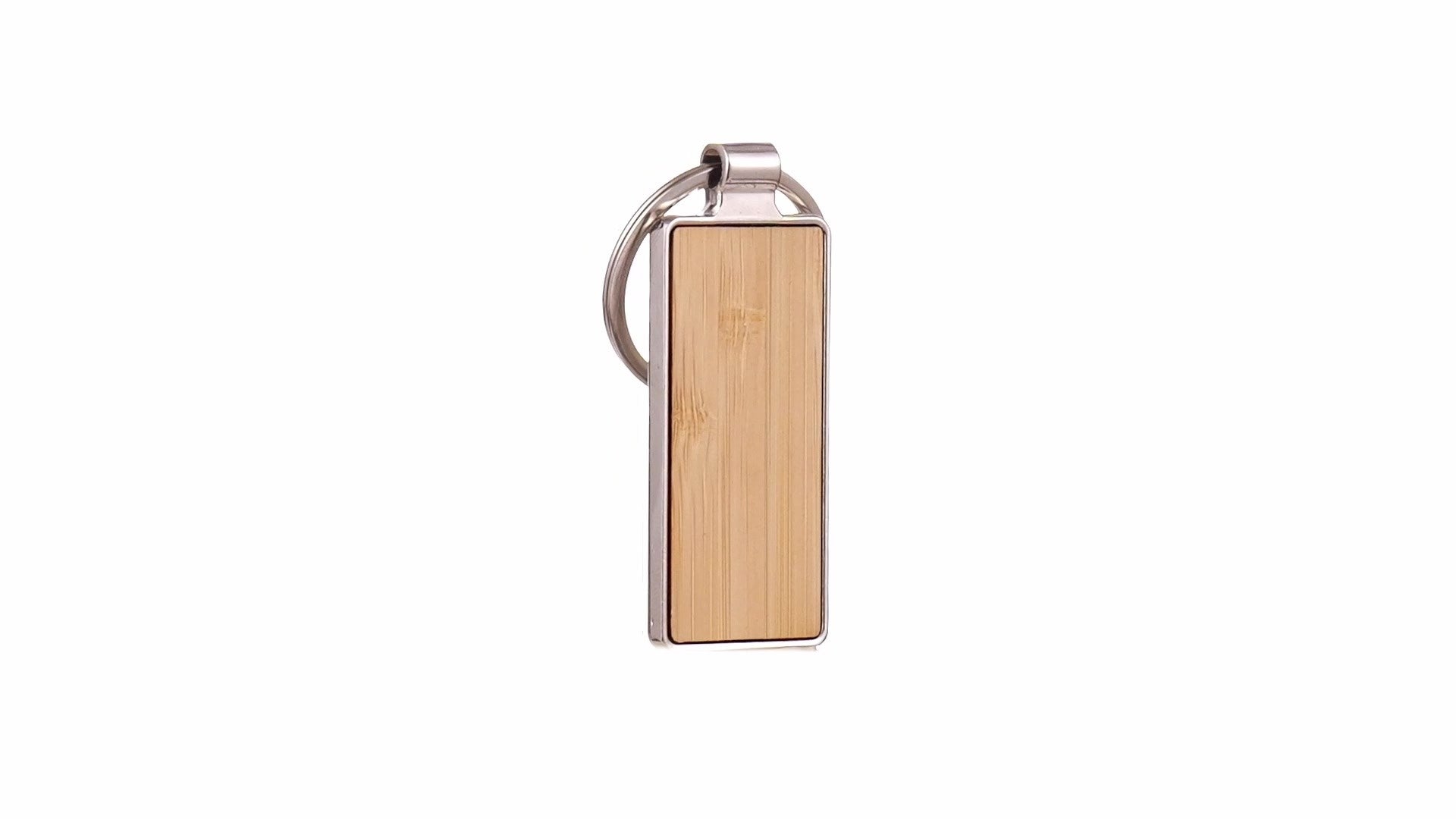 Breloc gravabil dreptunghi 5x3 lemn+metal KO1147S1981 - Green Print