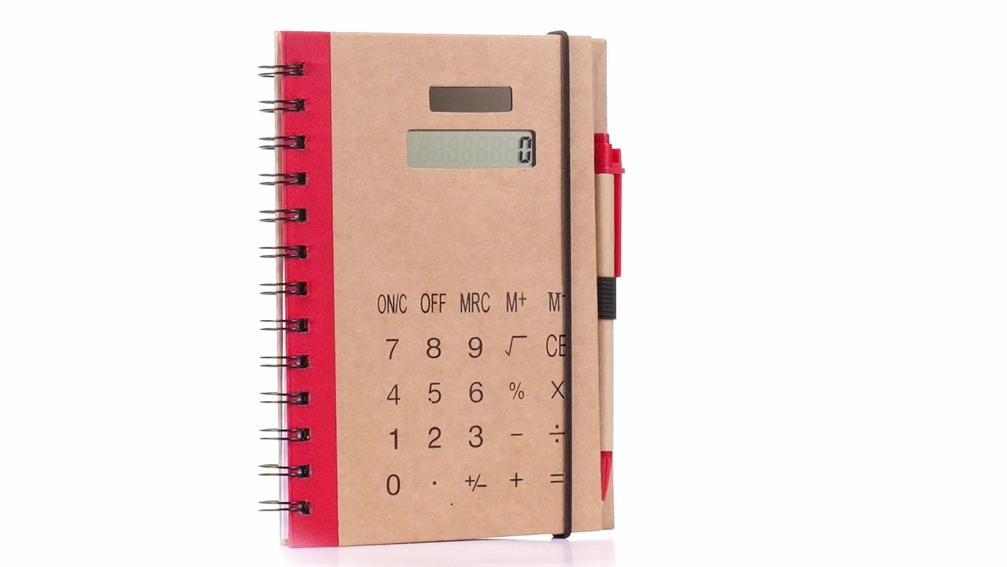 Notebook with calculator and pen 13x18