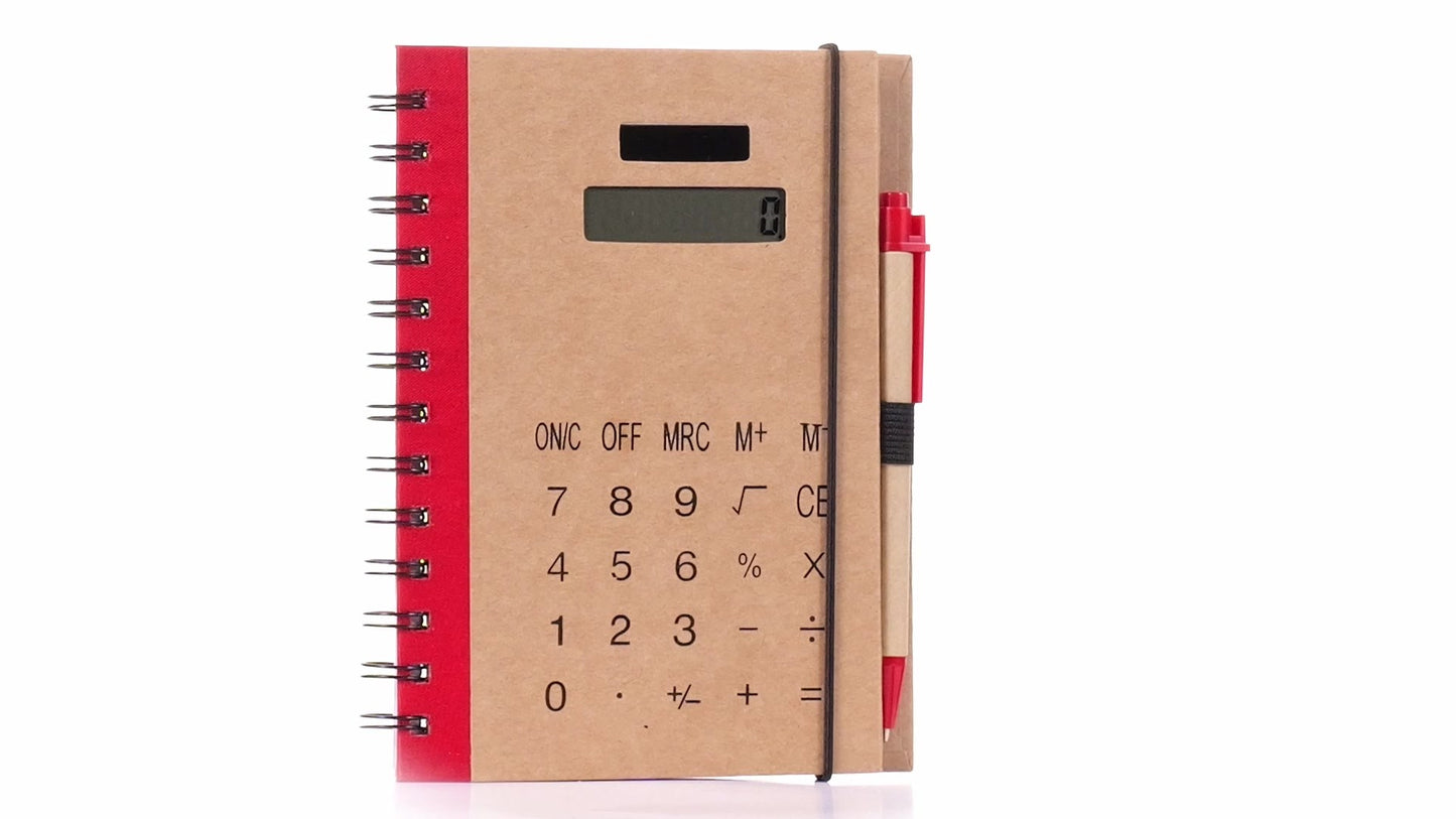 Notebook with calculator and pen 13x18