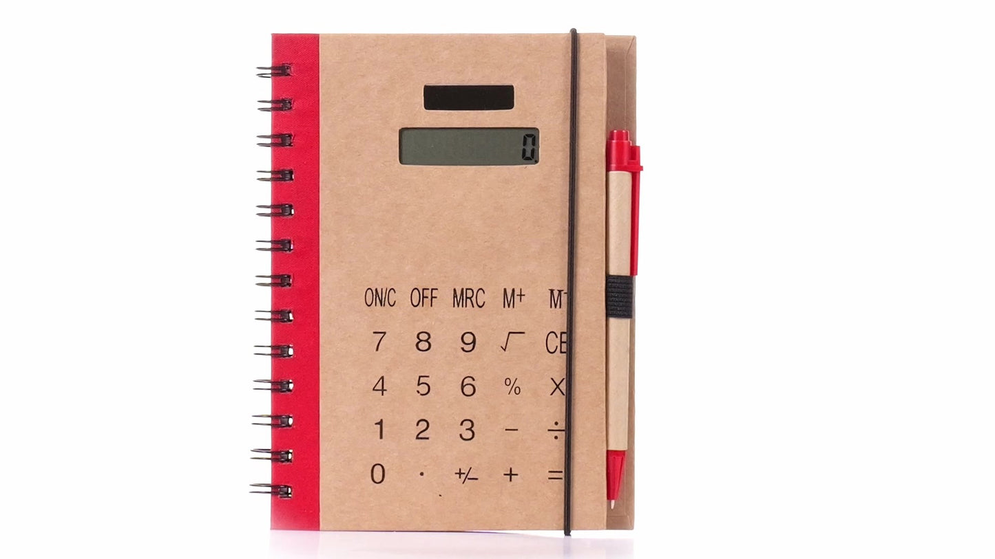 Notebook with calculator and pen 13x18