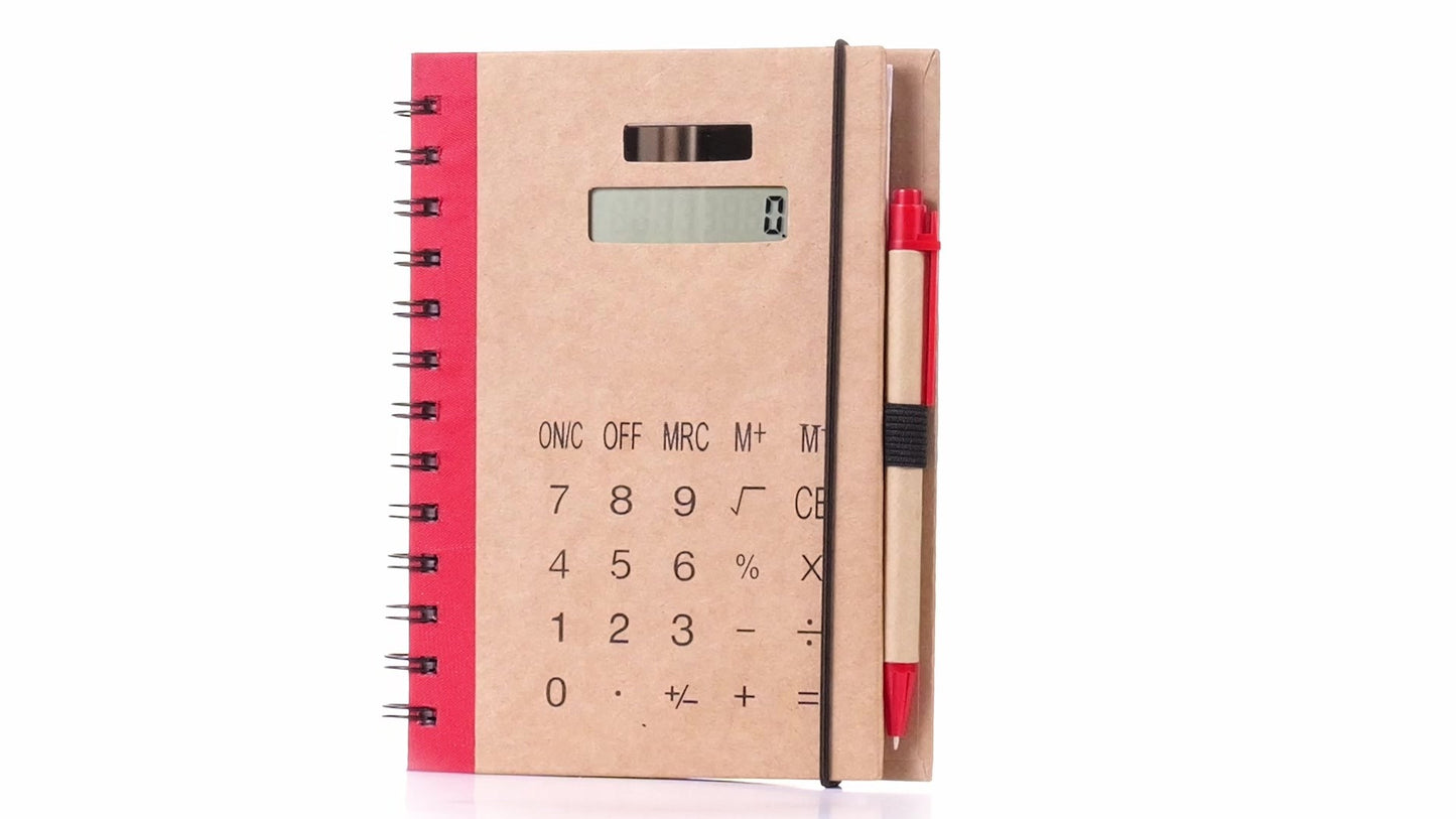 Notebook with calculator and pen 13x18
