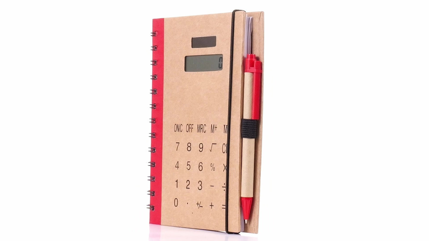 Notebook with calculator and pen 13x18