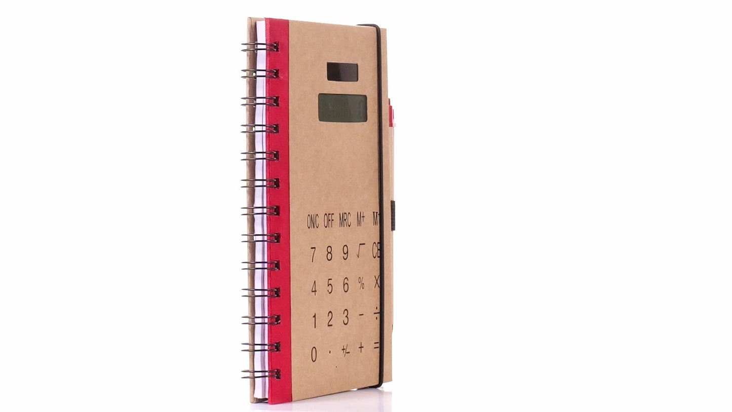 Notebook with calculator and pen 13x18