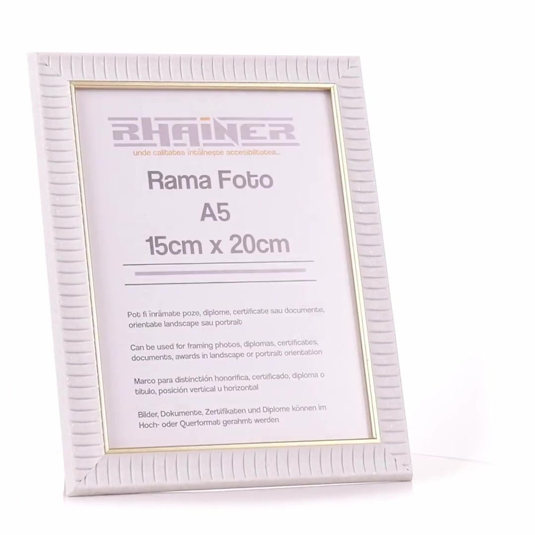Merida fehér+arany A5 fotókeret