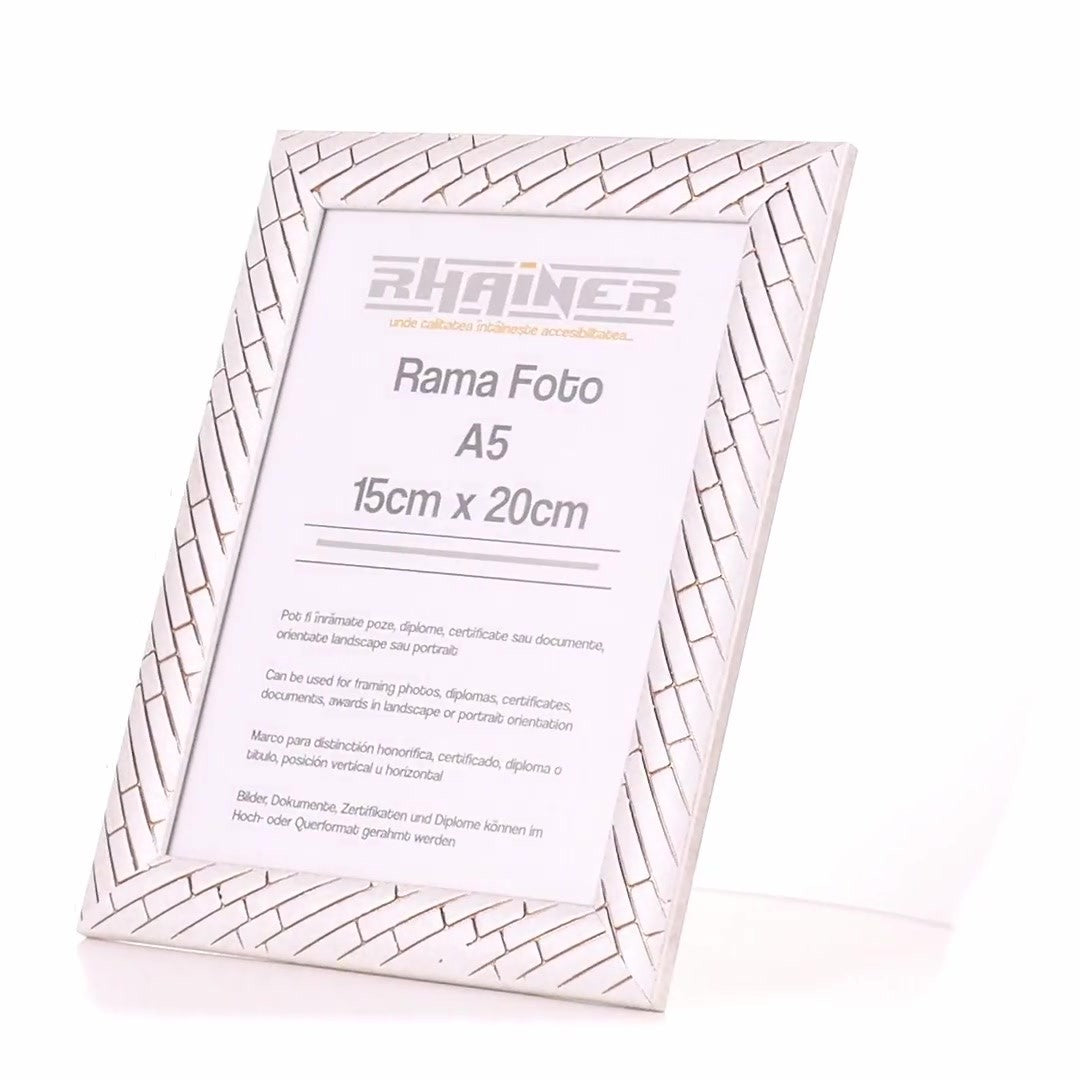 Barrio white+rose gold photo frame A5