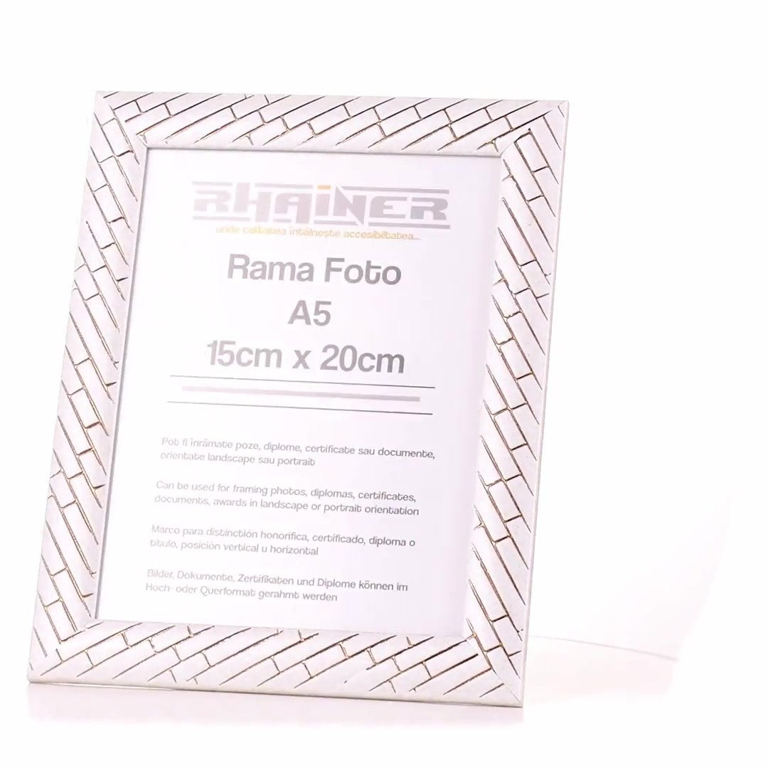 Barrio white+rose gold photo frame A5