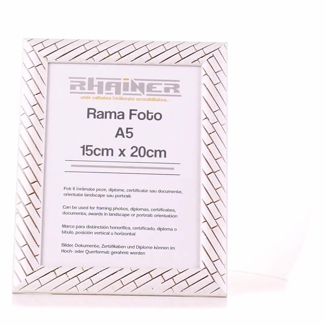 Barrio white+rose gold photo frame A5