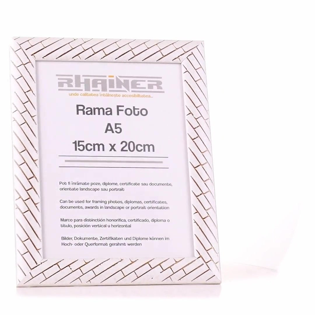 Barrio white+rose gold photo frame A5