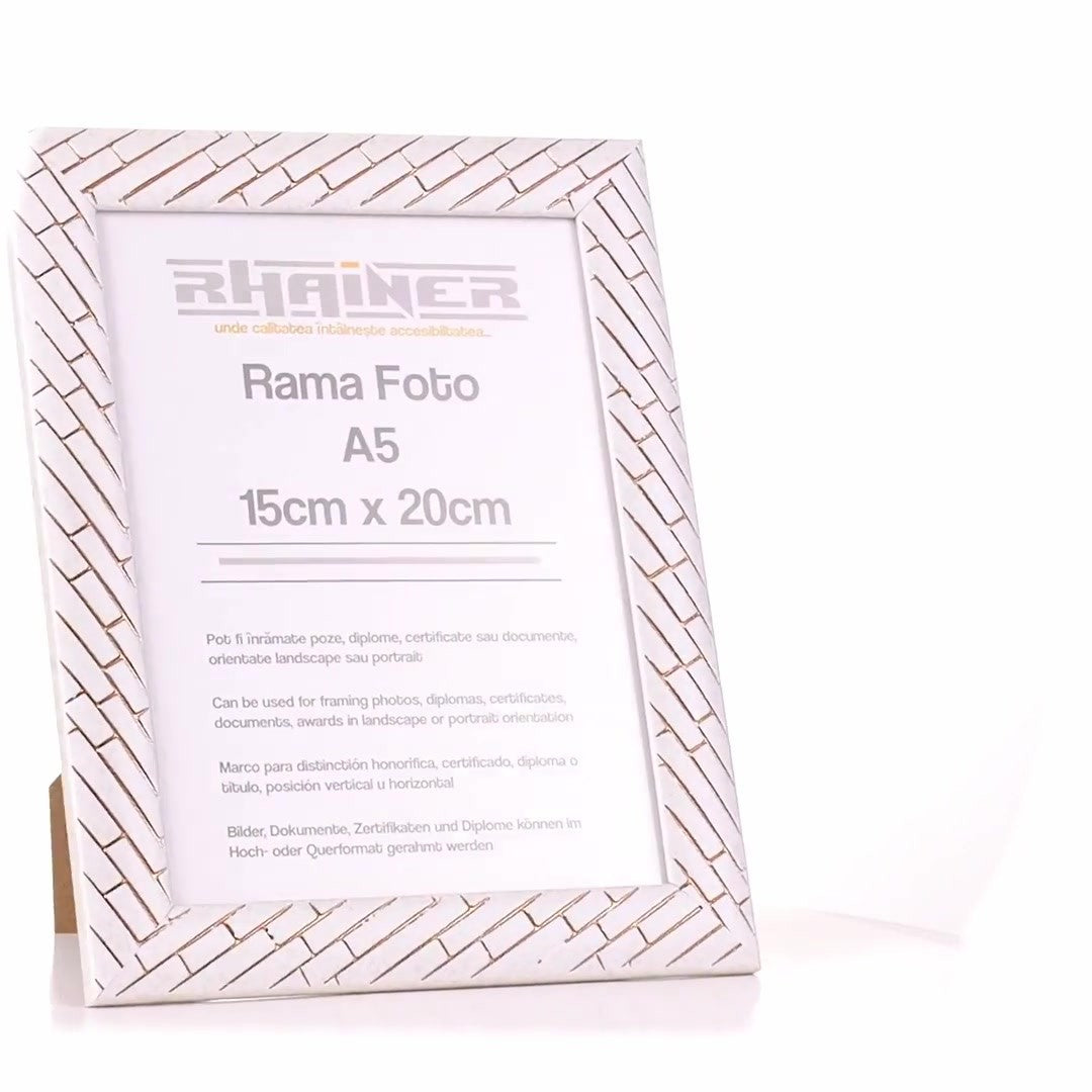 Barrio white+rose gold photo frame A5