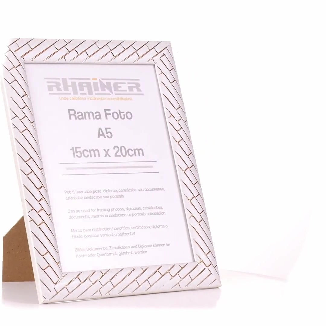 Barrio white+rose gold photo frame A5
