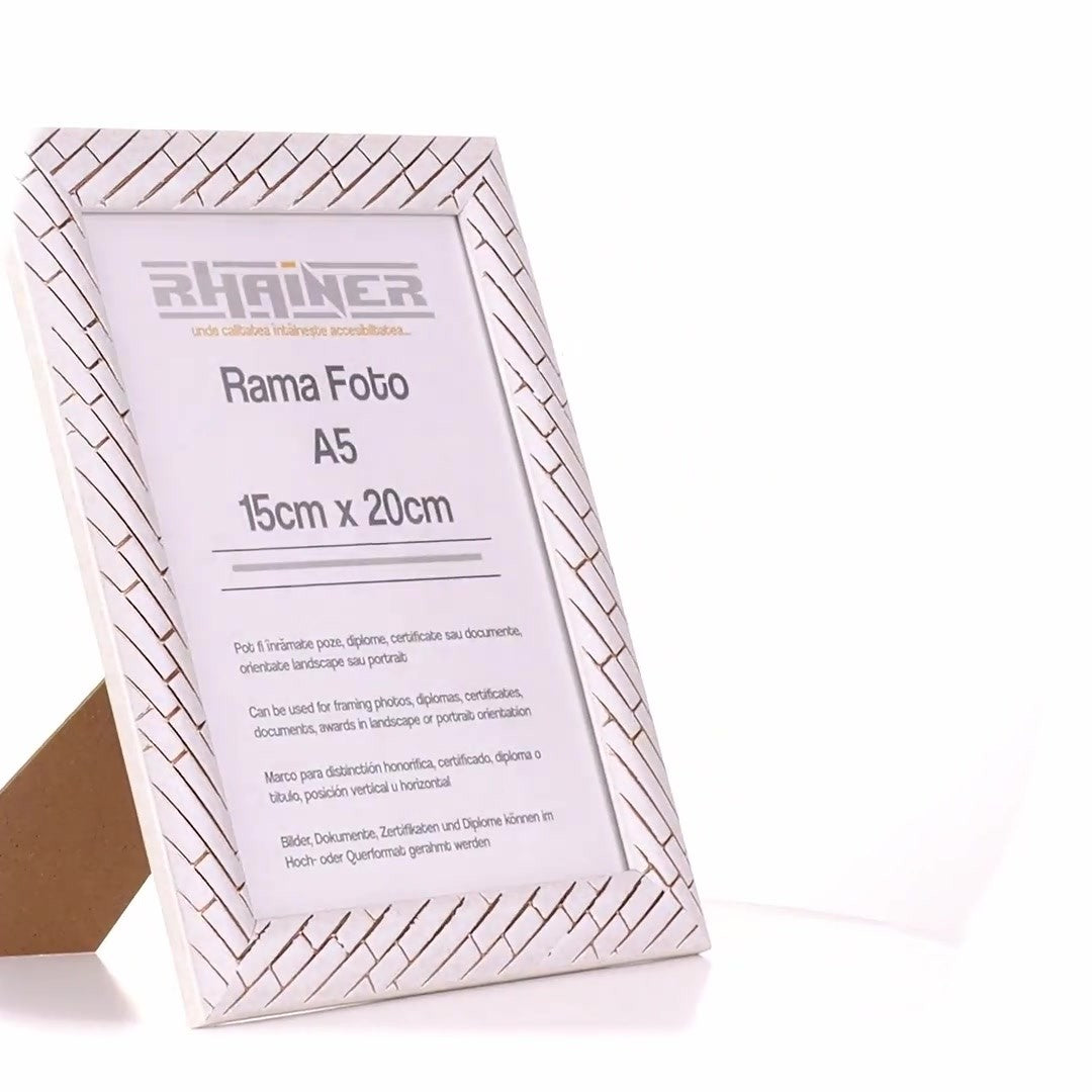 Barrio white+rose gold photo frame A5