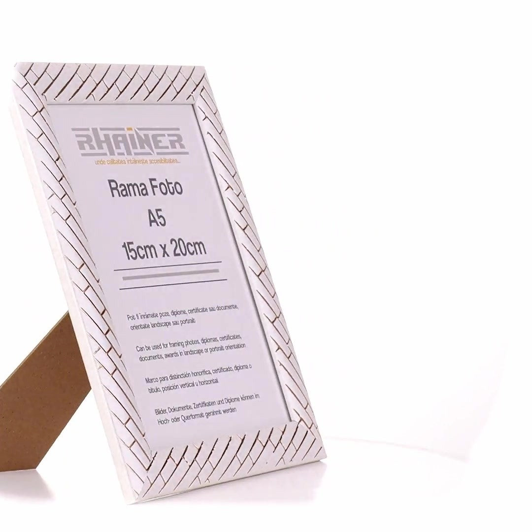 Barrio white+rose gold photo frame A5
