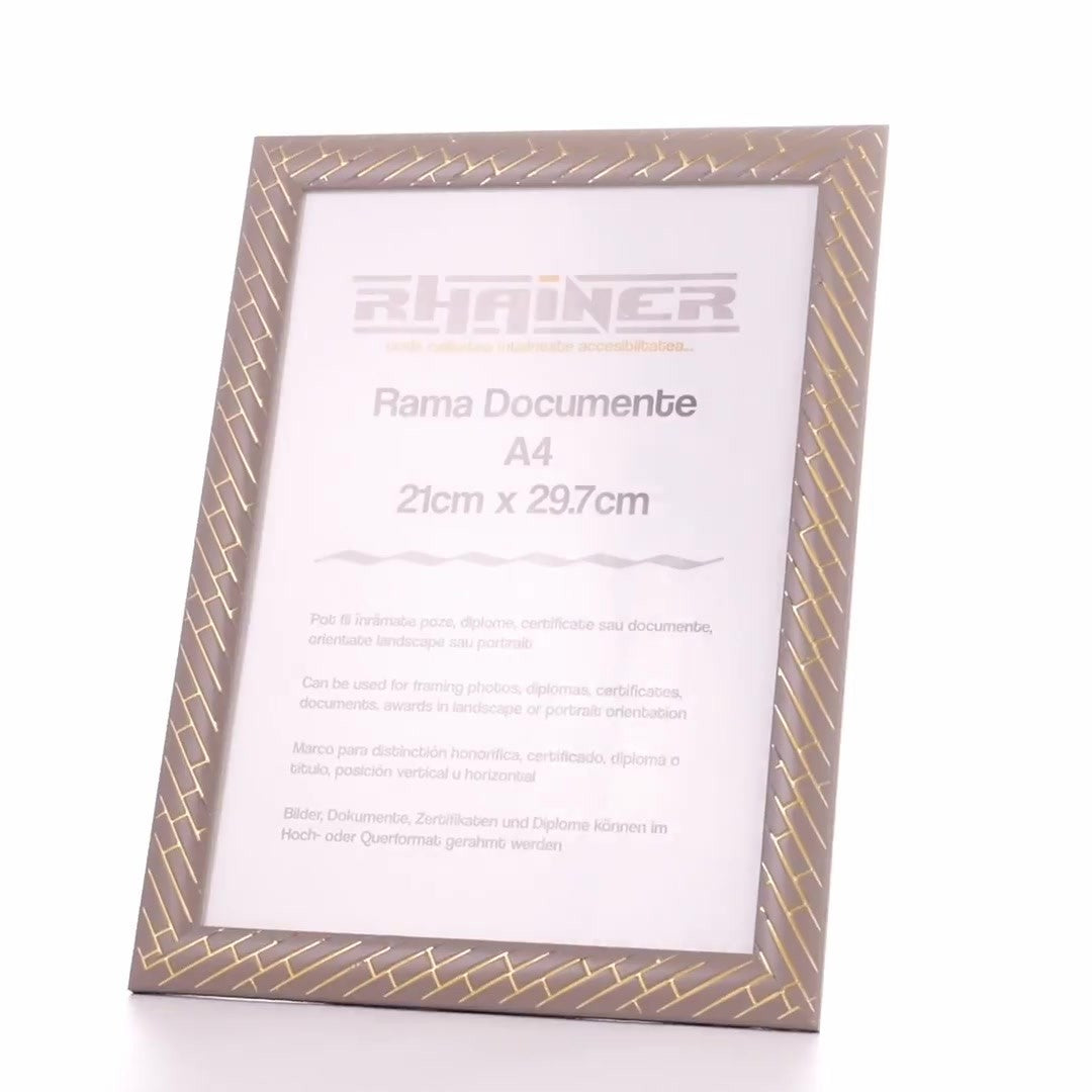 Barrio gray+gold photo frame A4