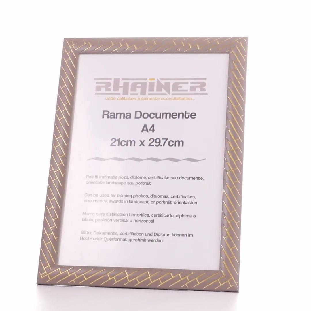 Barrio gray+gold photo frame A4