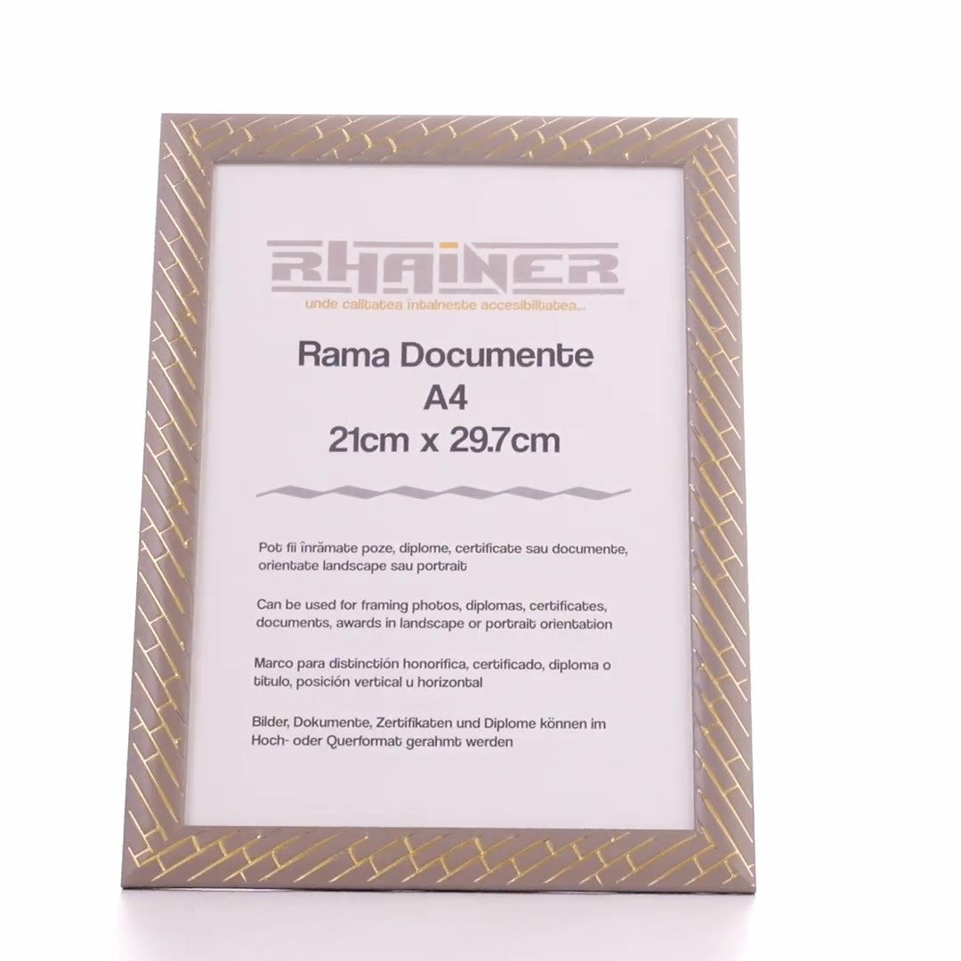 Barrio gray+gold photo frame A4