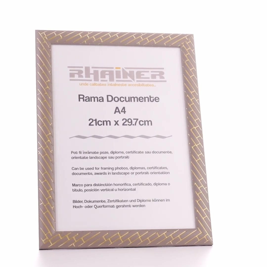 Barrio gray+gold photo frame A4