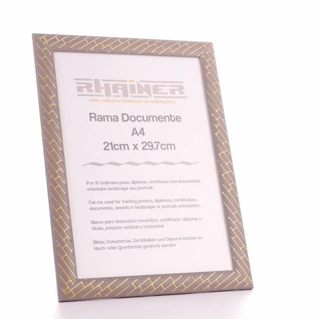 Barrio gray+gold photo frame A4