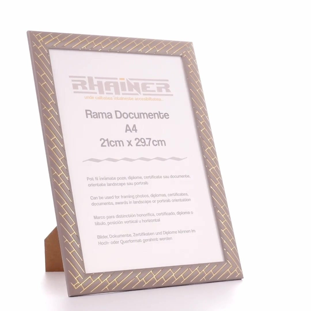 Barrio gray+gold photo frame A4