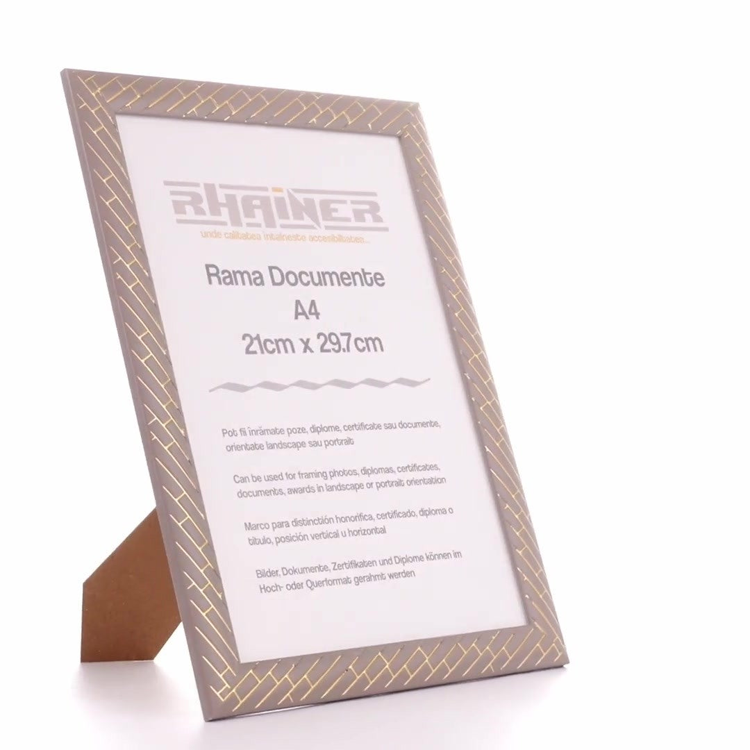 Barrio gray+gold photo frame A4
