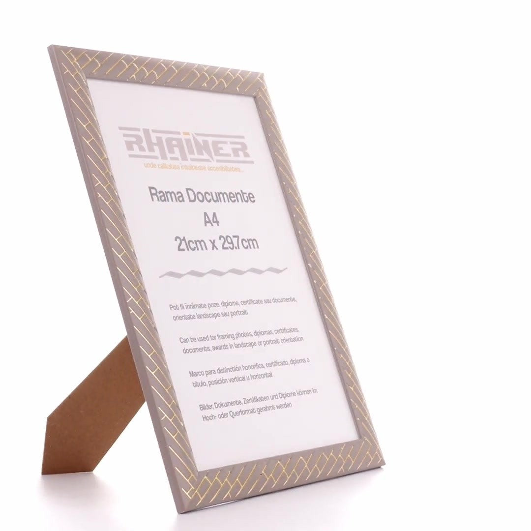 Barrio gray+gold photo frame A4