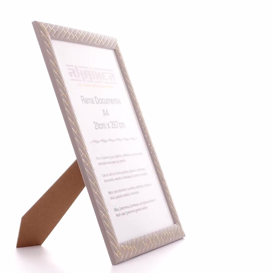 Barrio gray+gold photo frame A4