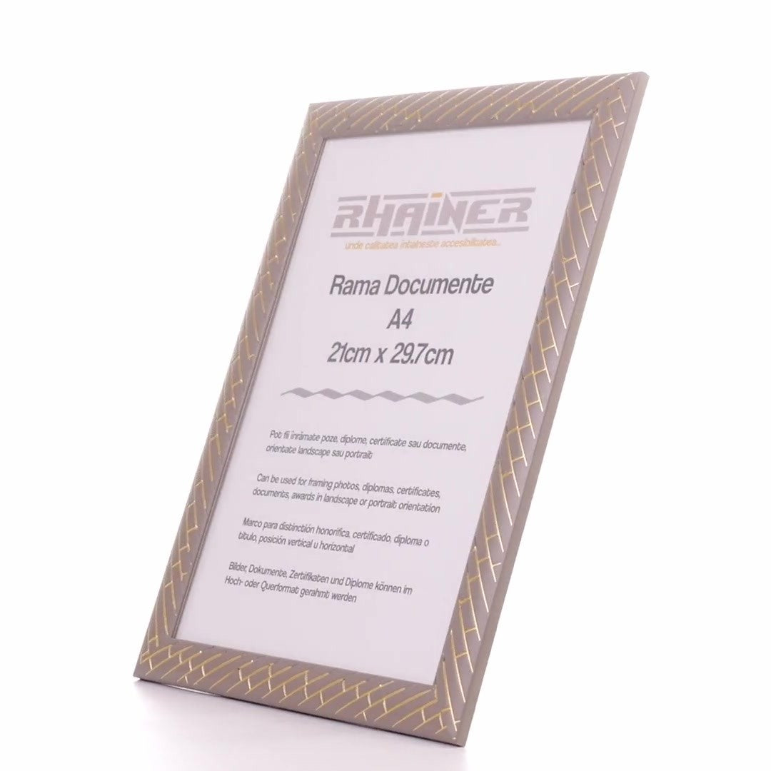 Barrio gray+gold photo frame A4