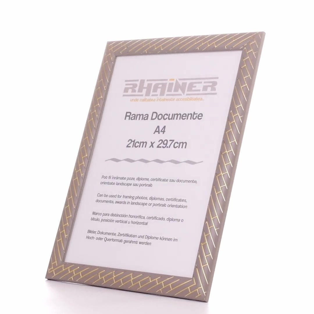 Barrio gray+gold photo frame A4