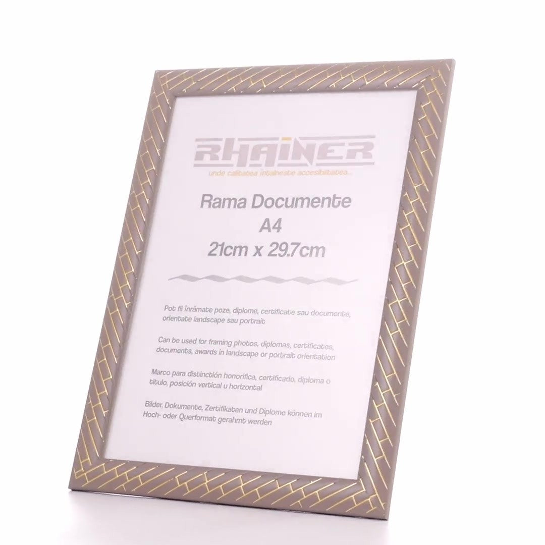 Barrio gray+gold photo frame A4