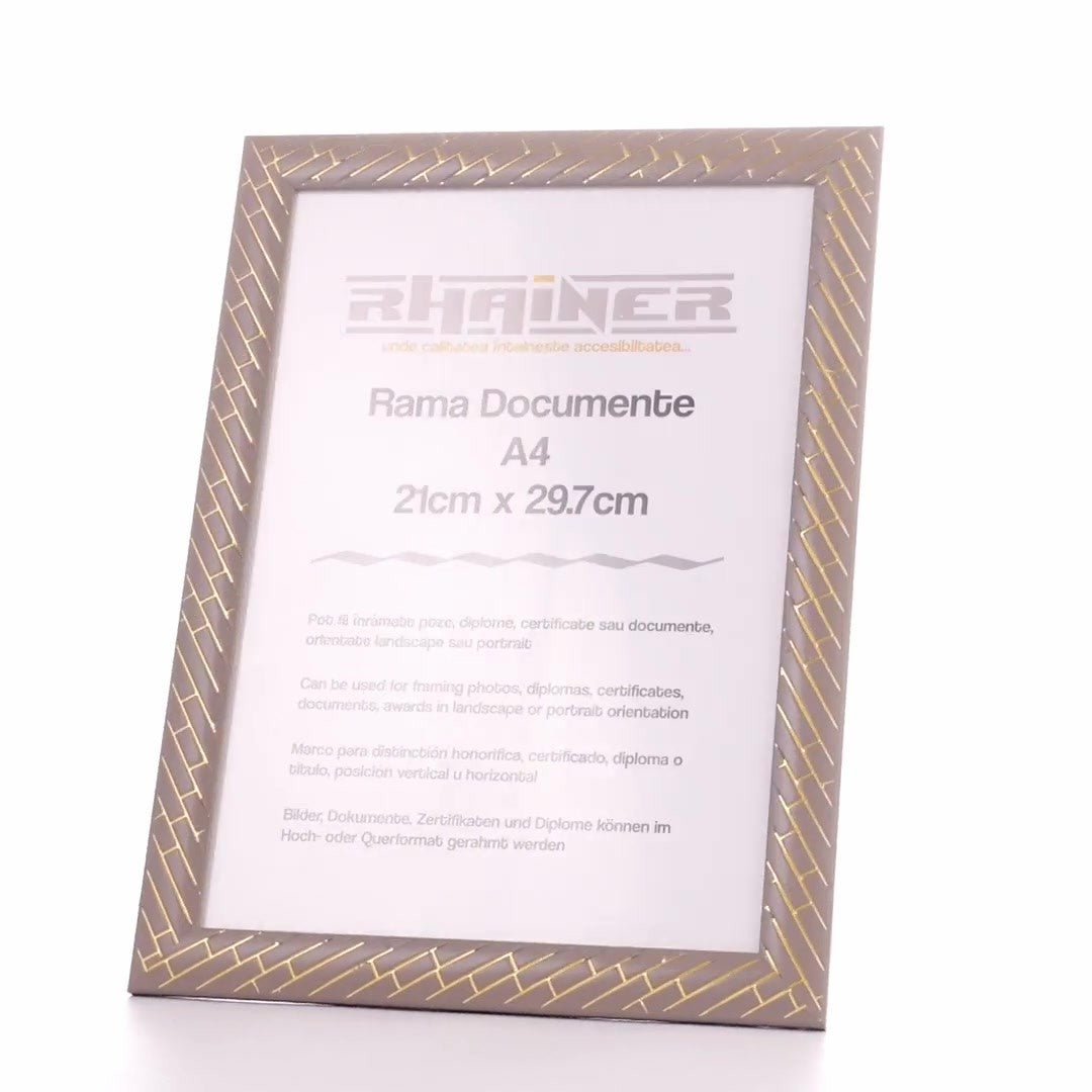 Barrio gray+gold photo frame A4