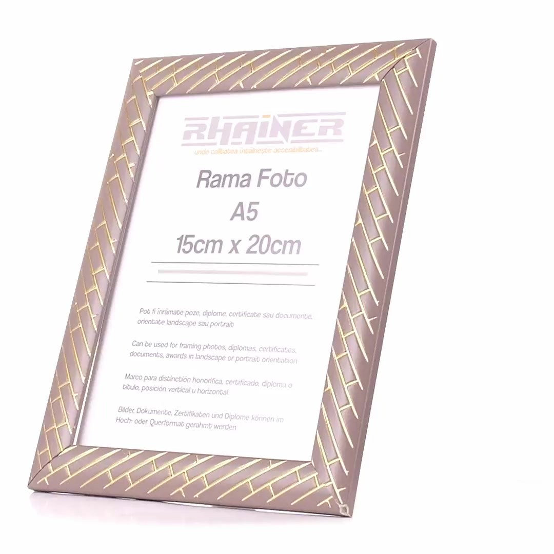 Barrio gray+gold photo frame A5