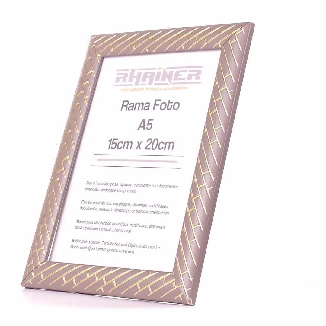 Barrio gray+gold photo frame A5