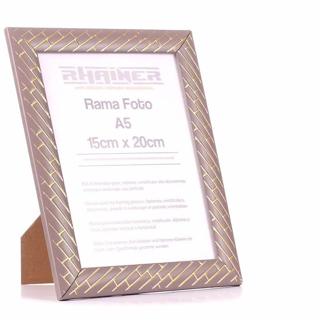 Barrio gray+gold photo frame A5