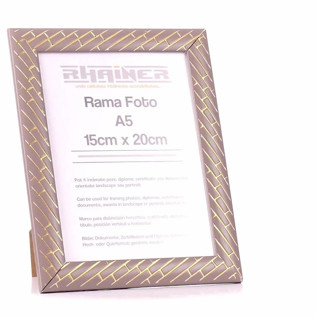 Barrio gray+gold photo frame A5