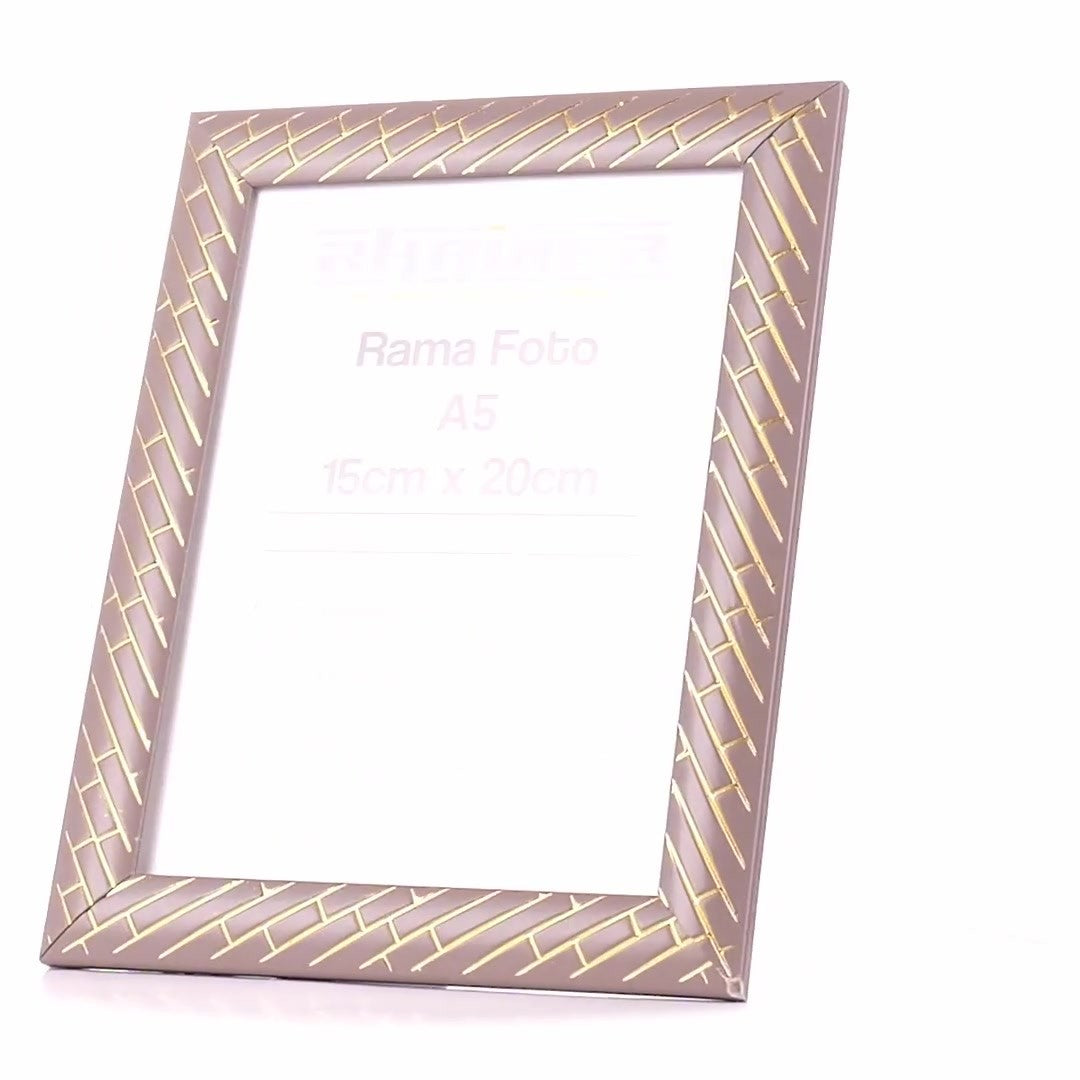 Barrio gray+gold photo frame A5
