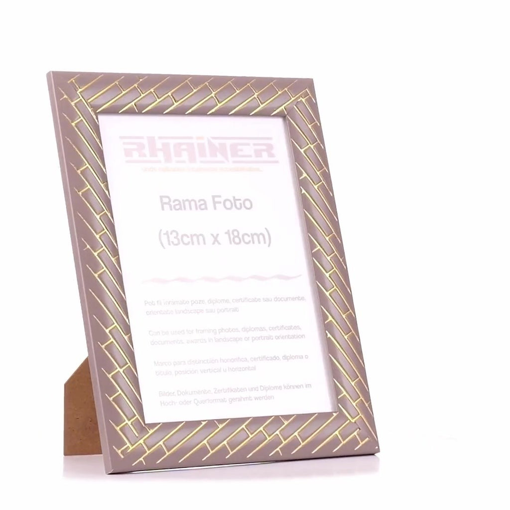 Barrio gray+gold photo frame 13x18