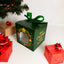 Cutie cani Craciun cu funda verde