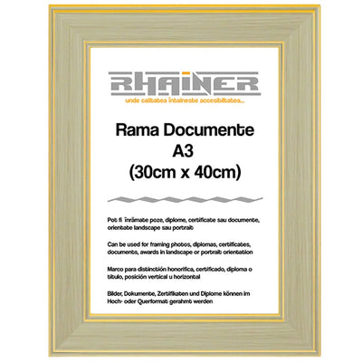 Malaga cream+gold photo frame A3
