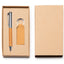 Set premium de pix si breloc din piele reciclata in cutie