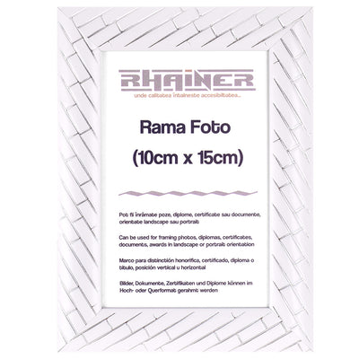 Rama foto Barrio alb+argintiu 10x15