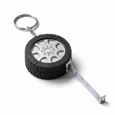 Mini tape measure keychain in the shape of a wheel for Sublimation