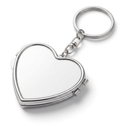 Metal pocket mirror keychain Sublimation - HEART-SHAPED