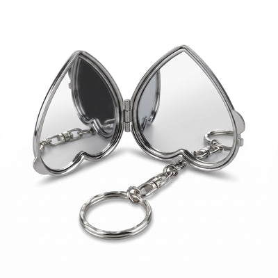 Metal pocket mirror keychain Sublimation - HEART-SHAPED