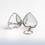 Fém zsebtükör kulcstartó sublimation - SZÍV ALAKÚ