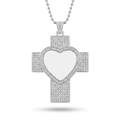 Metal cross necklace with small stones - Sublimation