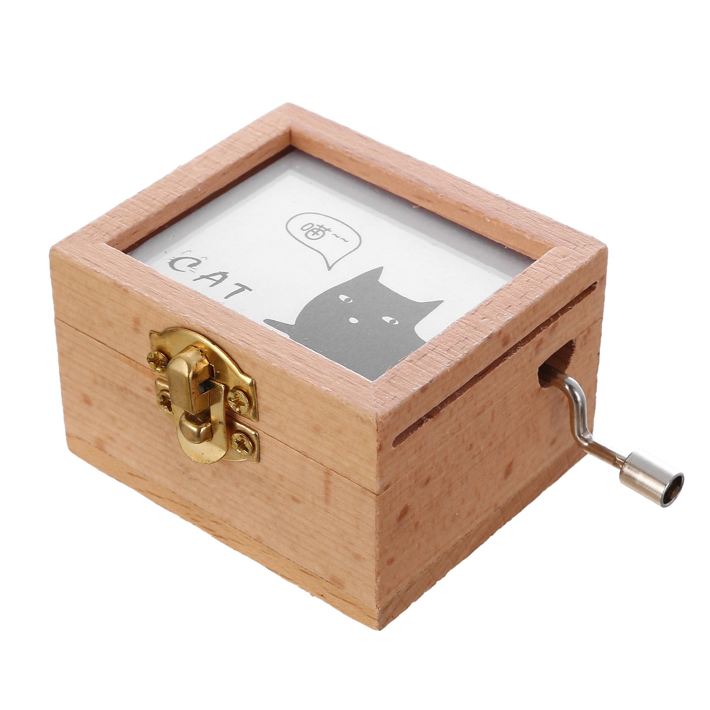 Wooden music box with photo insert
